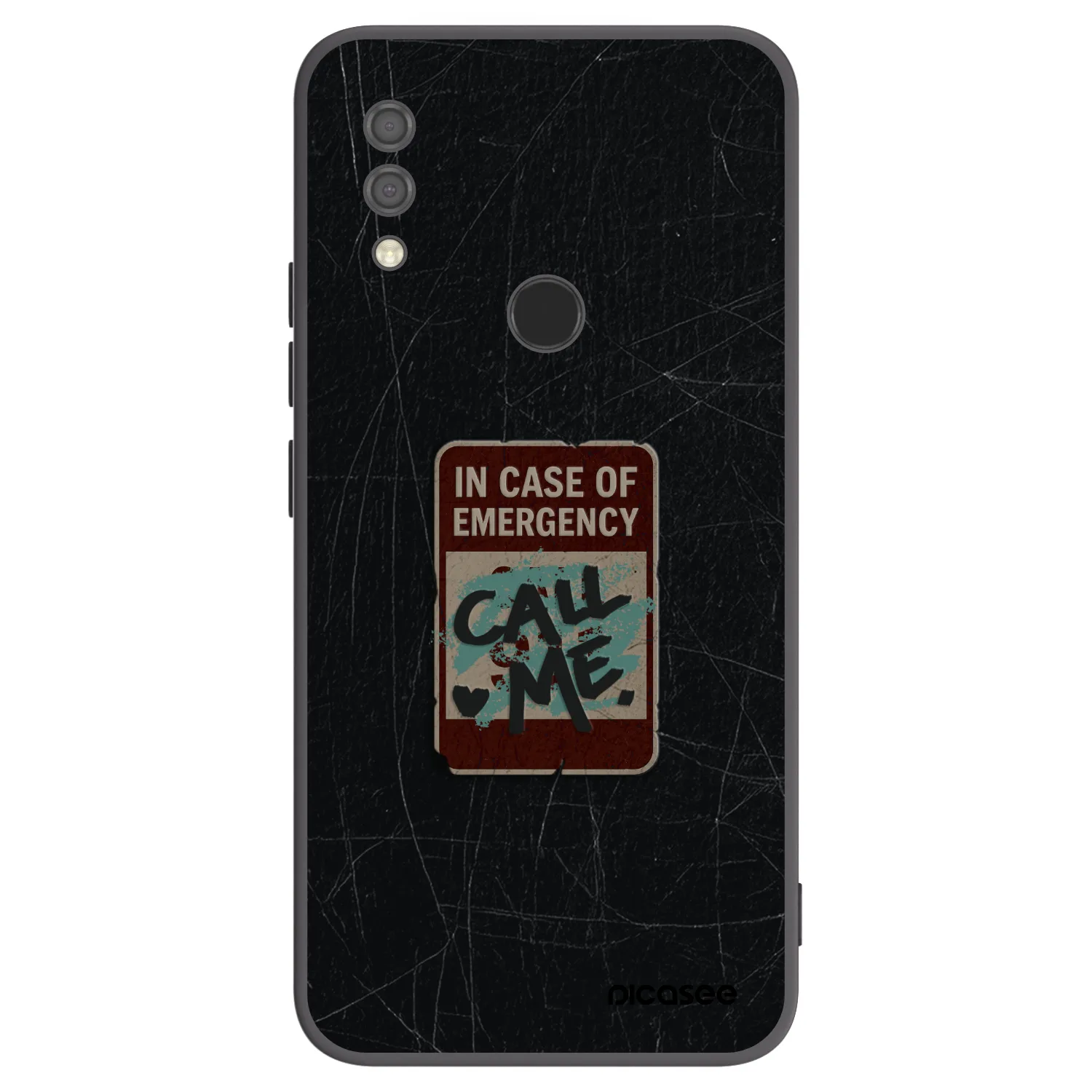 Picasee silikonowe czarne etui na Xiaomi Redmi 7 - EMERGENCY