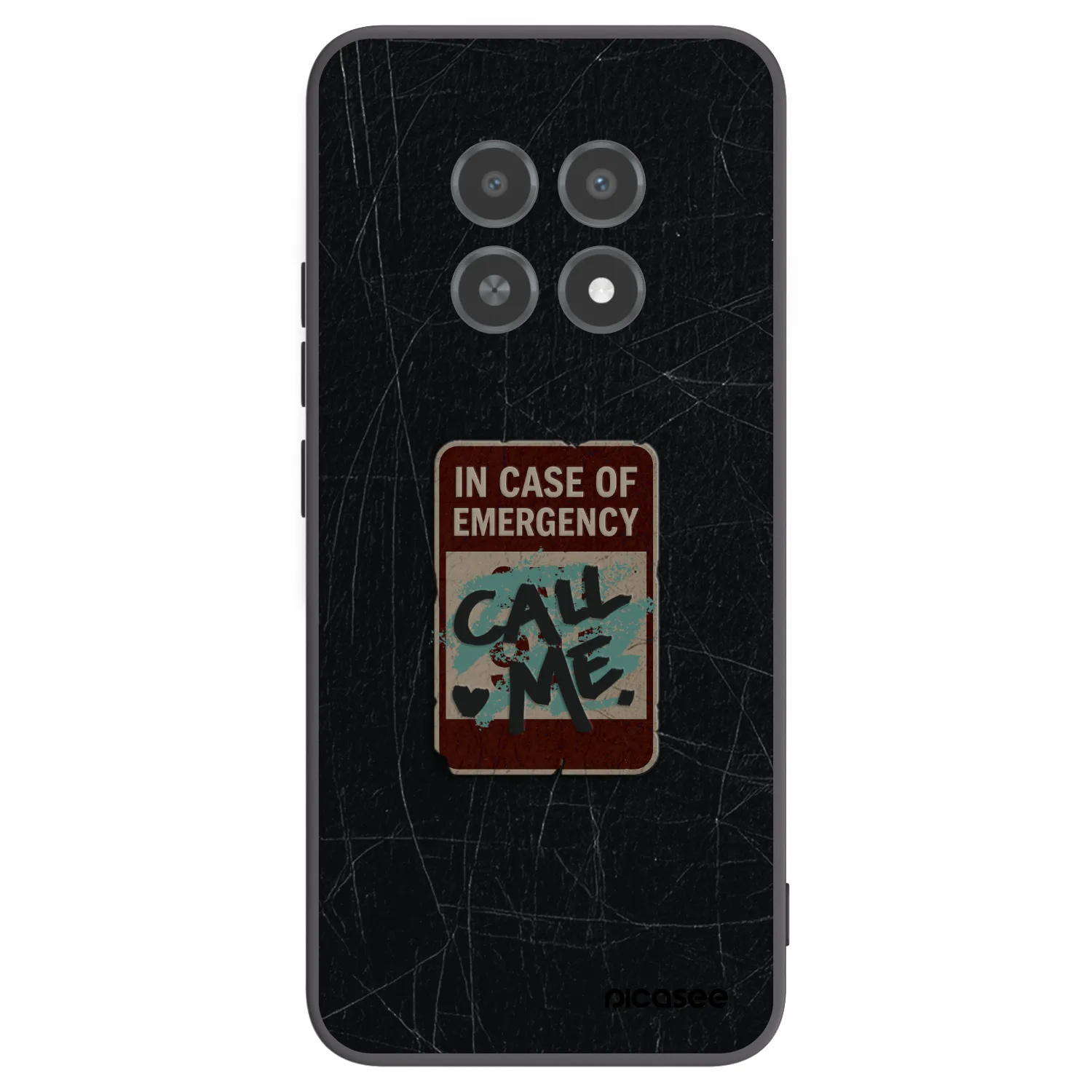 Picasee silikonowe czarne etui na Realme 12X - EMERGENCY