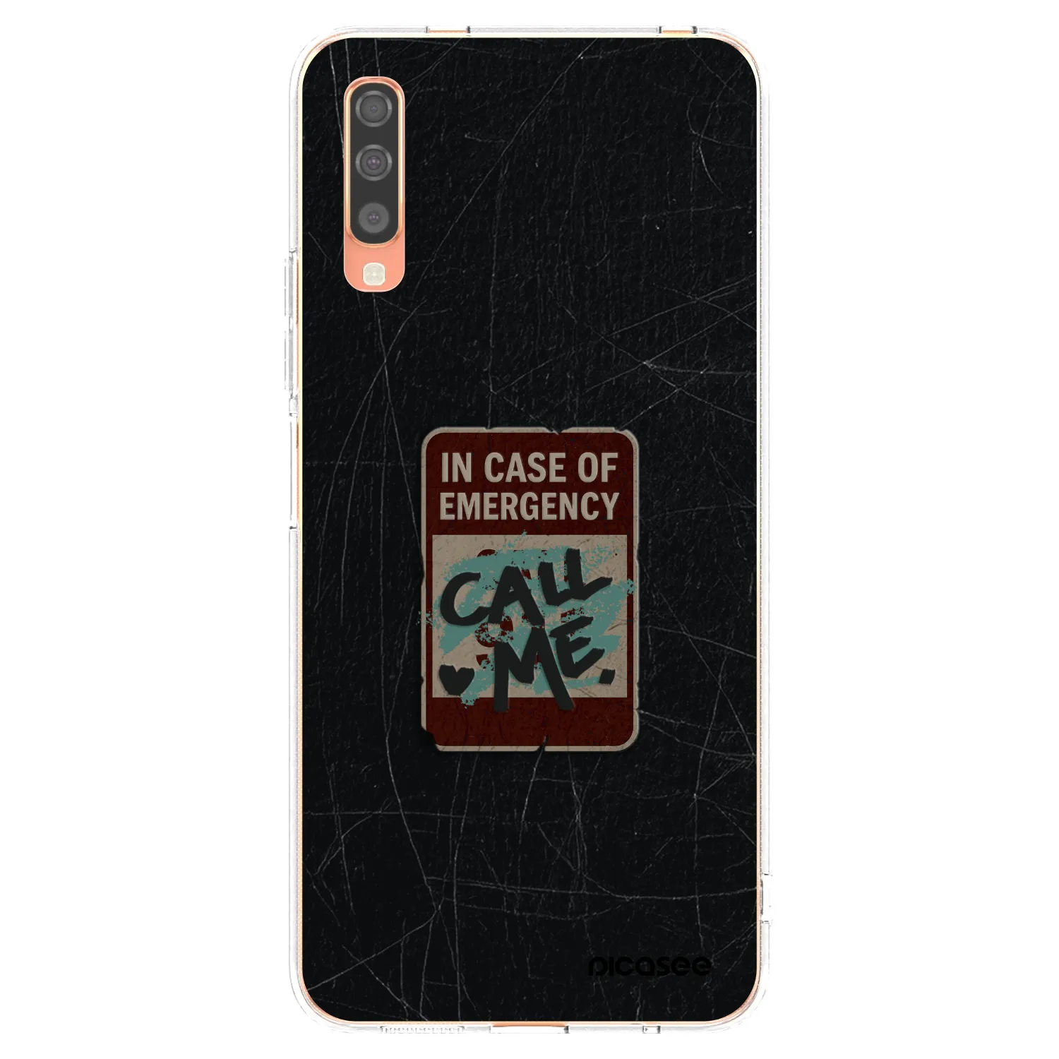 Picasee silikonowe przeźroczyste etui na Samsung Galaxy A70 A705F - EMERGENCY