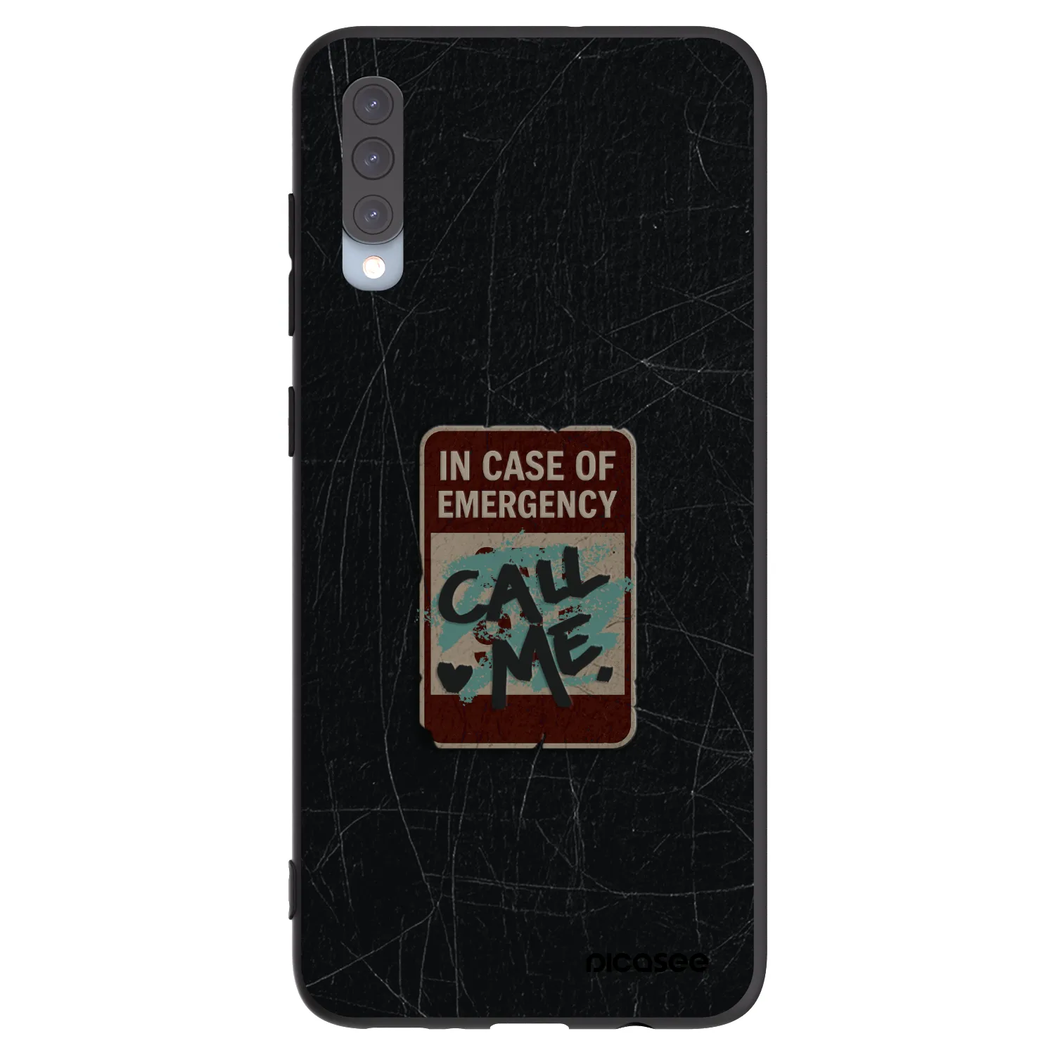 Picasee silikonowe czarne etui na Samsung Galaxy A70 A705F - EMERGENCY
