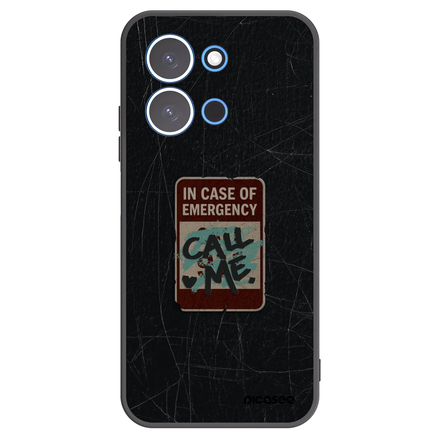 Picasee silikonowe czarne etui na Xiaomi Redmi 15C 4G - EMERGENCY