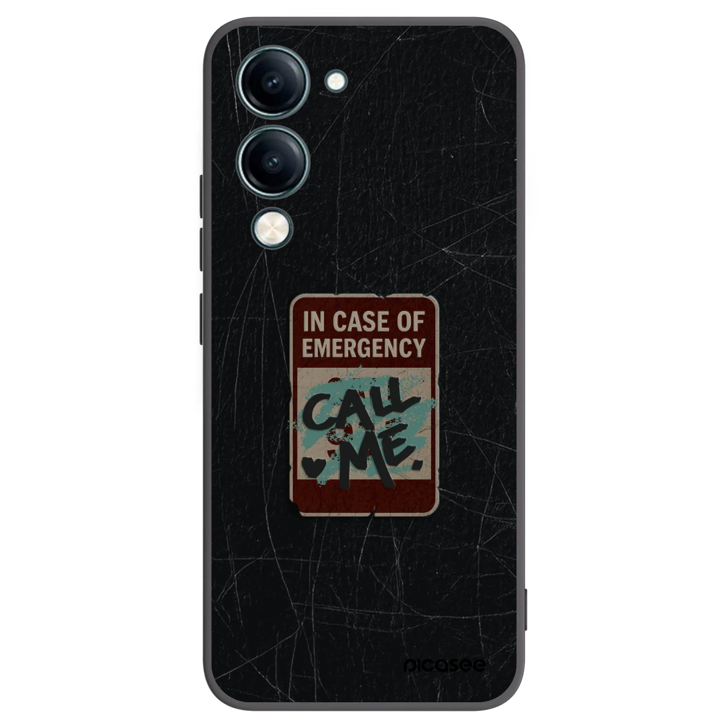 Picasee silikonowe czarne etui na Vivo Y29s 5G - EMERGENCY