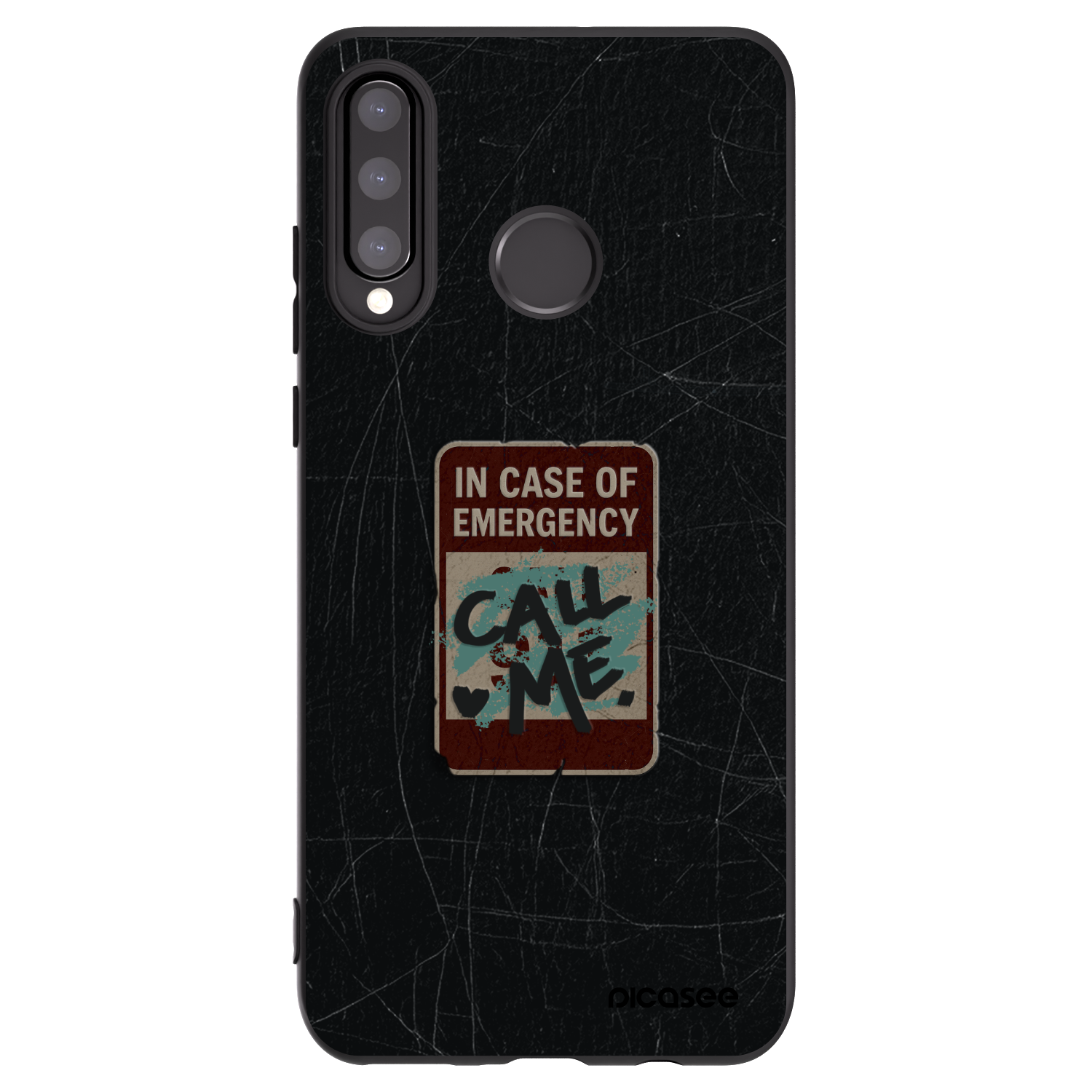 Picasee silikonowe czarne etui na Huawei P30 Lite - EMERGENCY