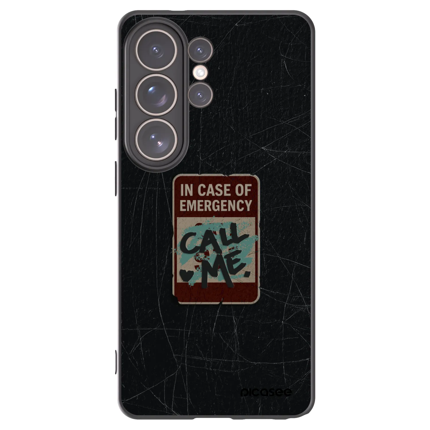 Picasee silikonowe czarne etui na Samsung Galaxy S26 Ultra - EMERGENCY