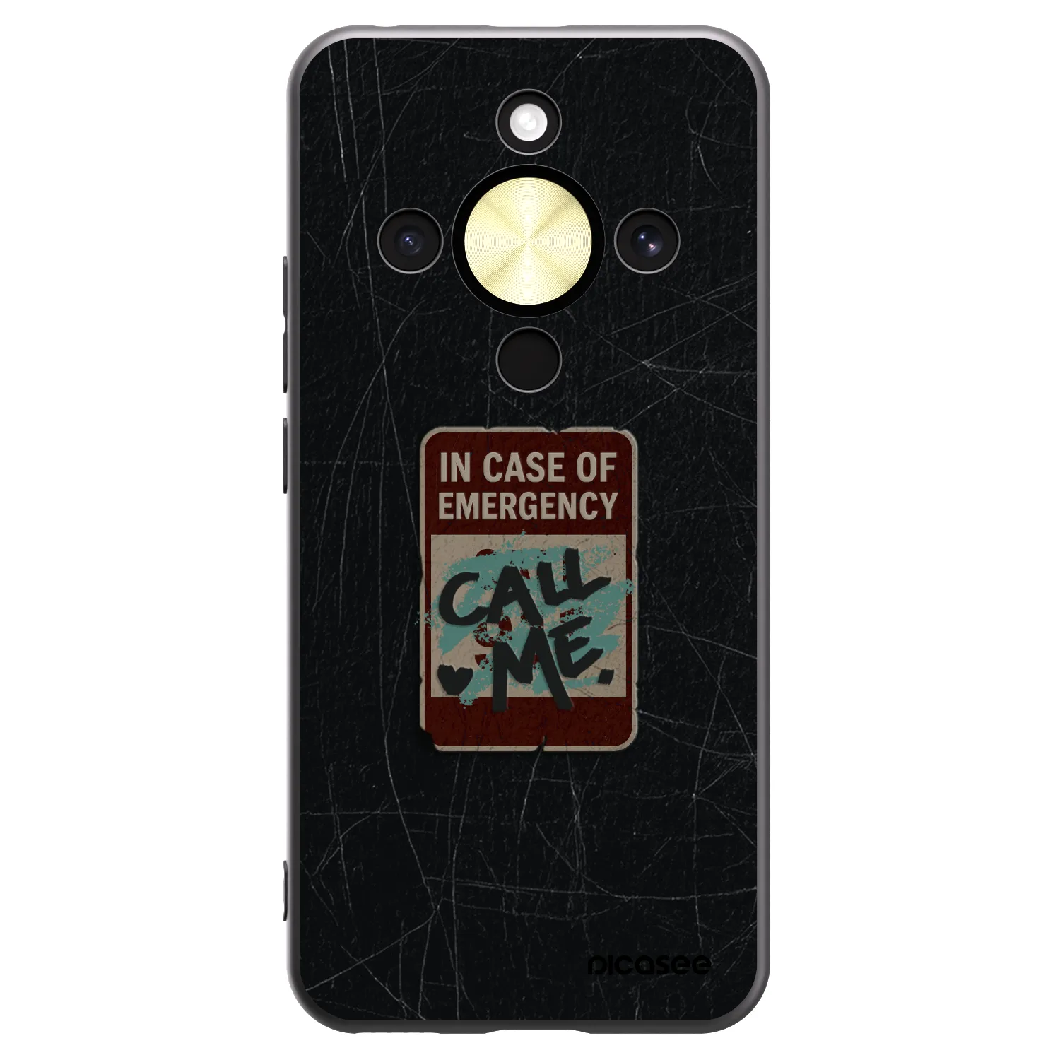 Picasee silikonowe czarne etui na Honor Magic8 Lite 5G - EMERGENCY