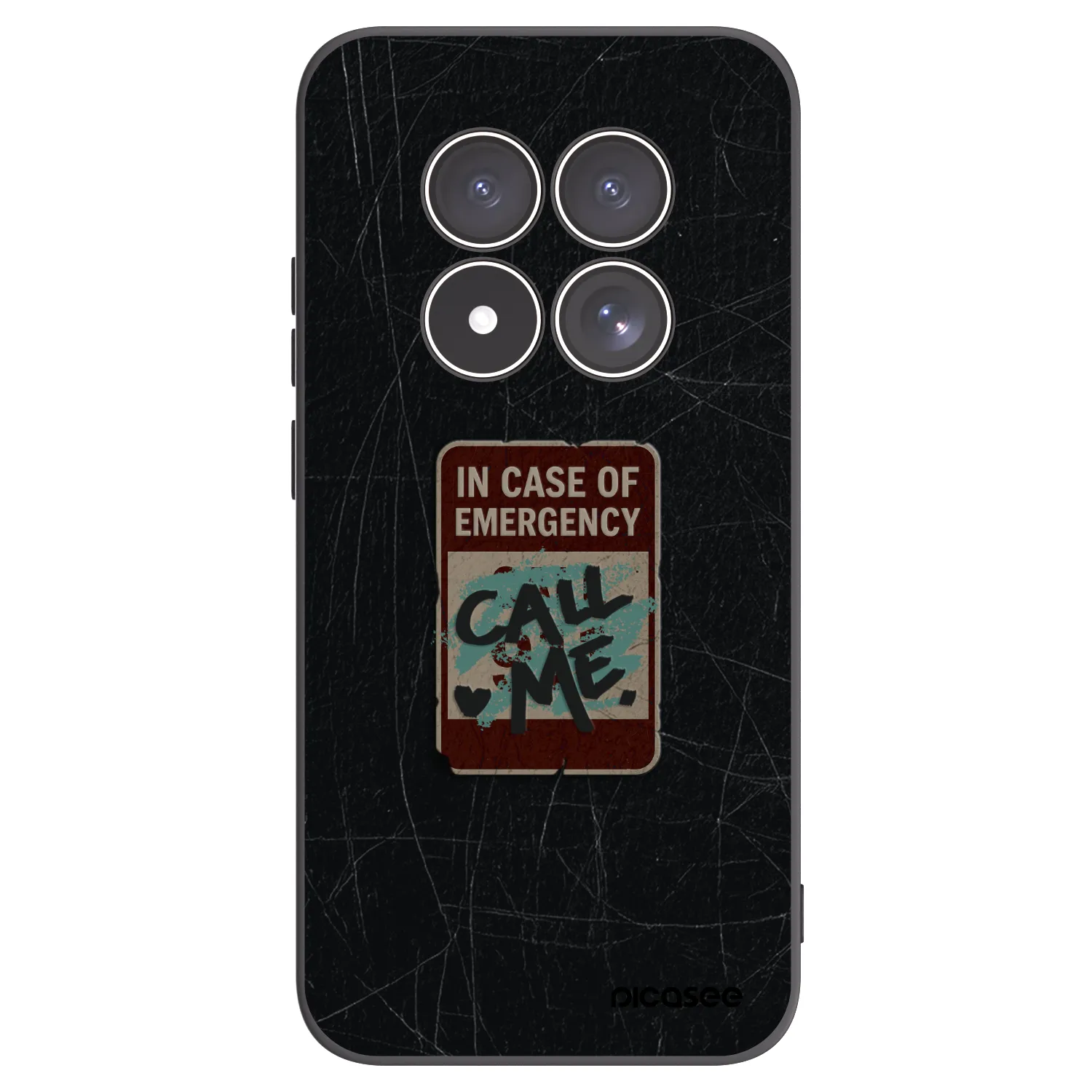 Picasee silikonowe czarne etui na Xiaomi Redmi Note 15 Pro 5G - EMERGENCY