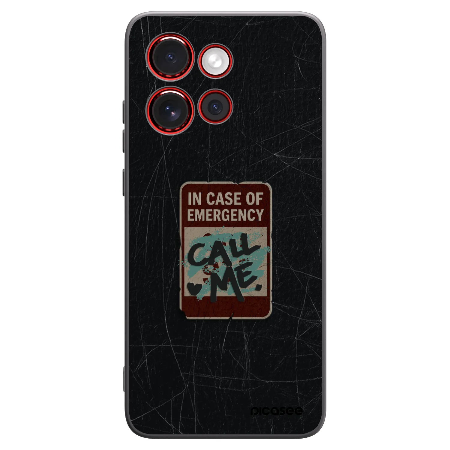 Picasee silikonowe czarne etui na Motorola Edge 60 Neo 5G - EMERGENCY