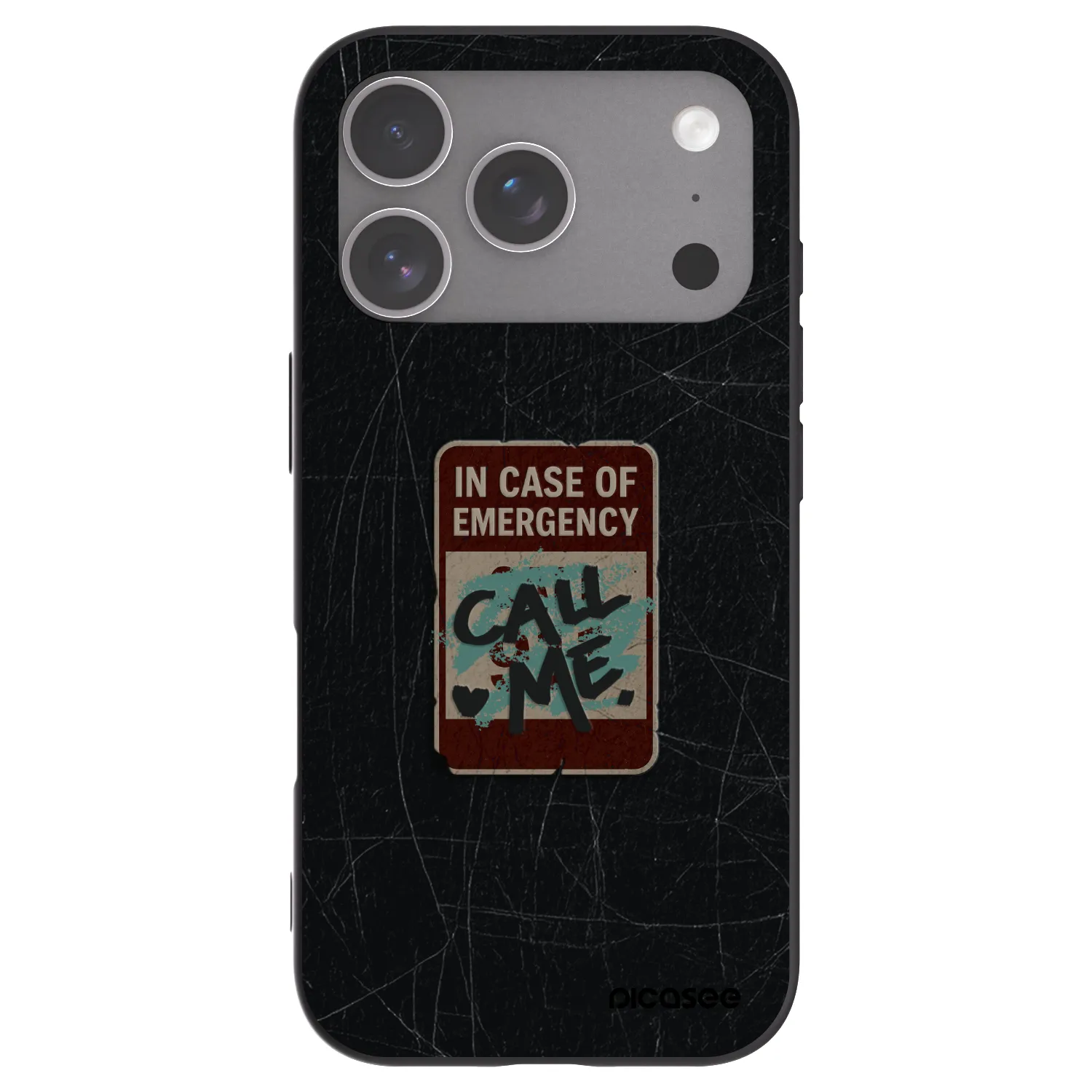 Picasee silikonowe czarne etui na Apple iPhone 18 Pro - EMERGENCY