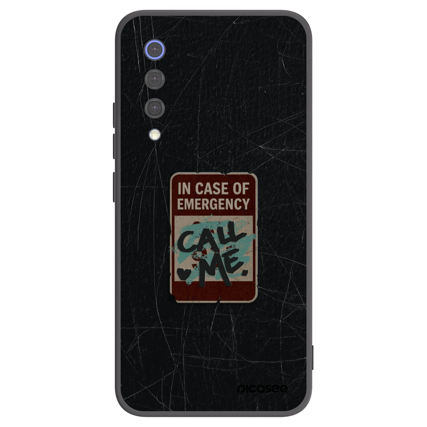 Picasee silikonowe czarne etui na Xiaomi Mi 9 SE - EMERGENCY