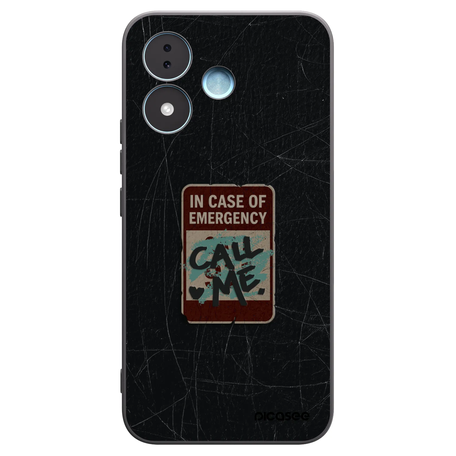 Picasee silikonowe czarne etui na Xiaomi Redmi Note 17 5G - EMERGENCY