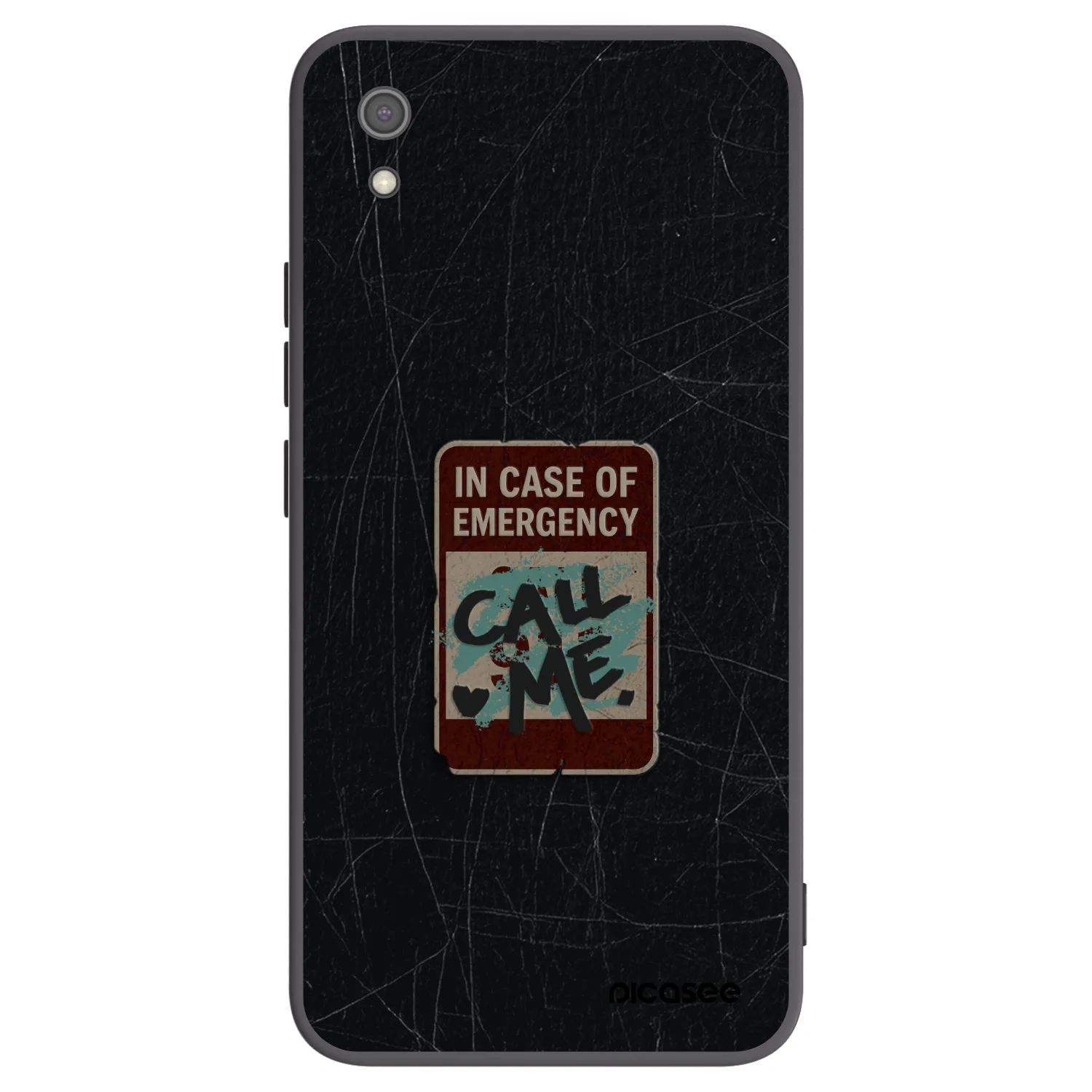Picasee silikonowe czarne etui na Xiaomi Redmi 7A - EMERGENCY