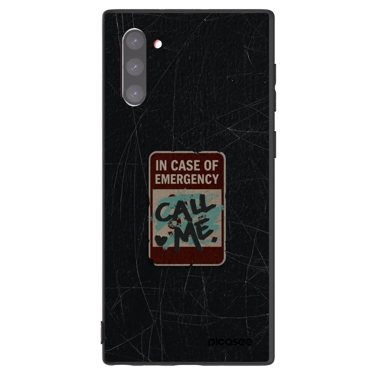 Picasee silikonowe czarne etui na Samsung Galaxy Note 10 N970F - EMERGENCY