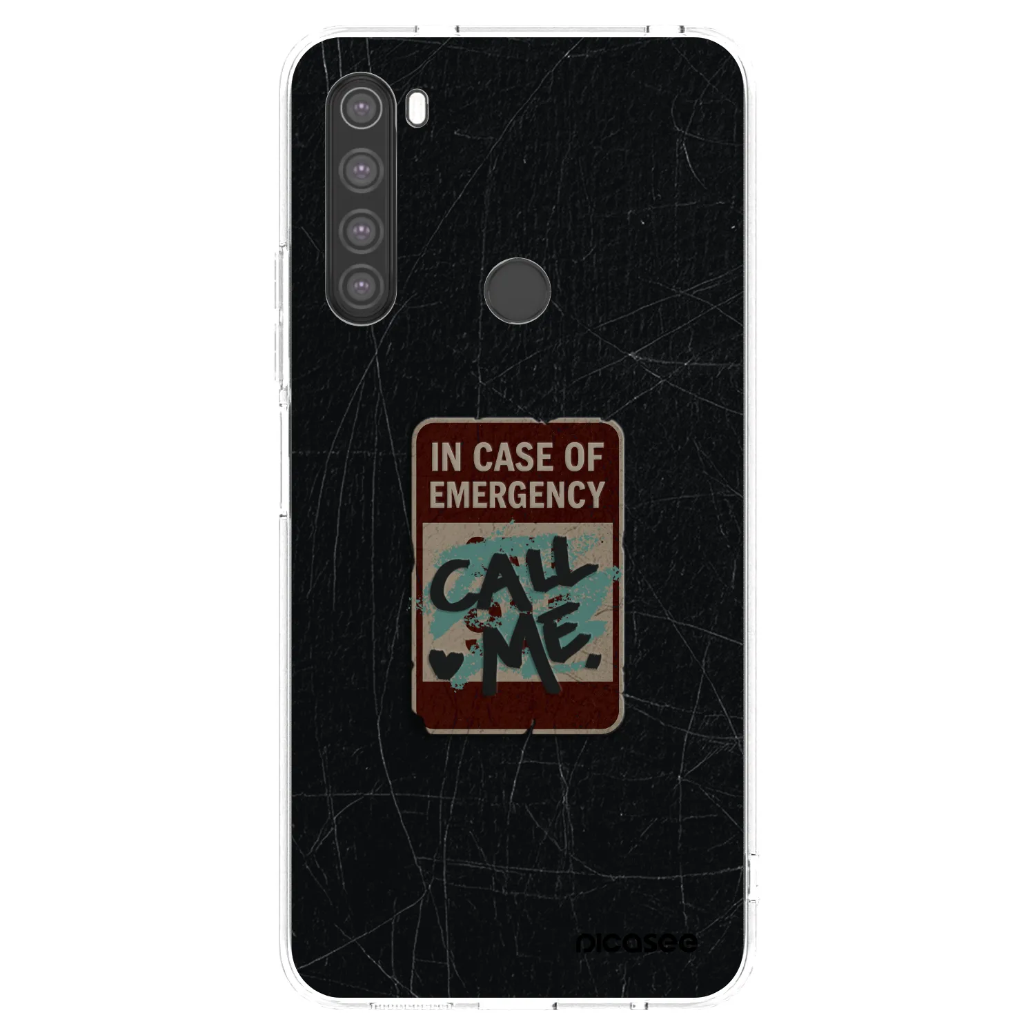 Picasee silikonowe przeźroczyste etui na Xiaomi Redmi Note 8 - EMERGENCY