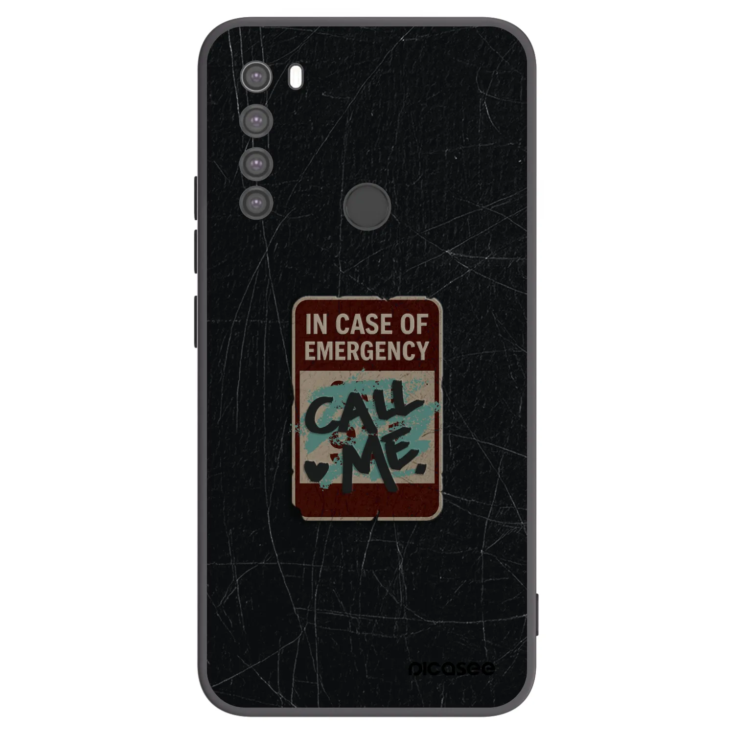 Picasee silikonowe czarne etui na Xiaomi Redmi Note 8 - EMERGENCY
