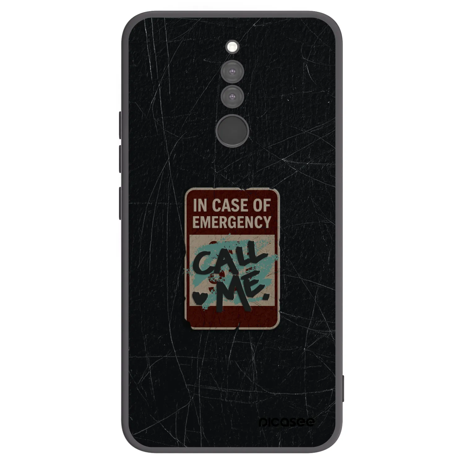 Picasee silikonowe czarne etui na Xiaomi Redmi 8 - EMERGENCY