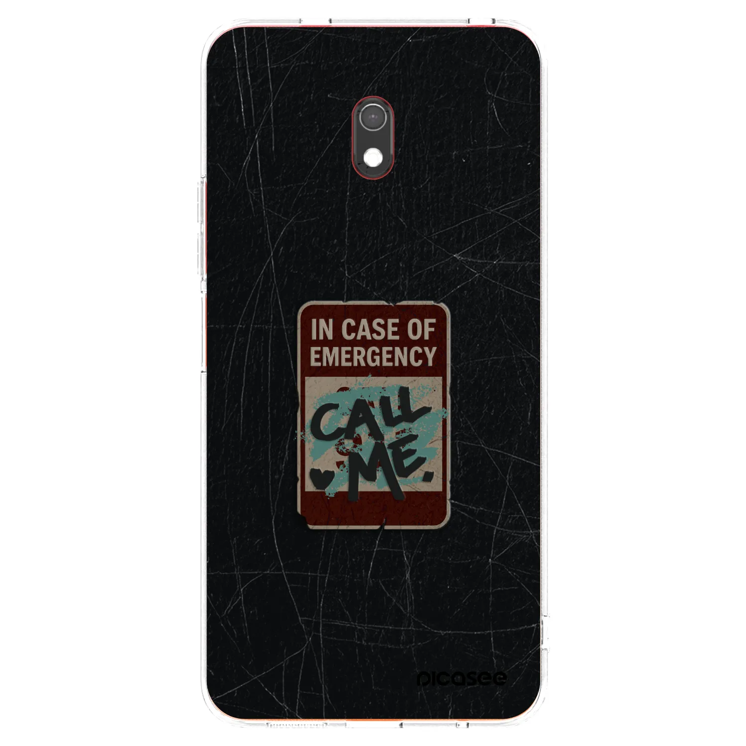 Picasee silikonowe przeźroczyste etui na Xiaomi Redmi 8A - EMERGENCY