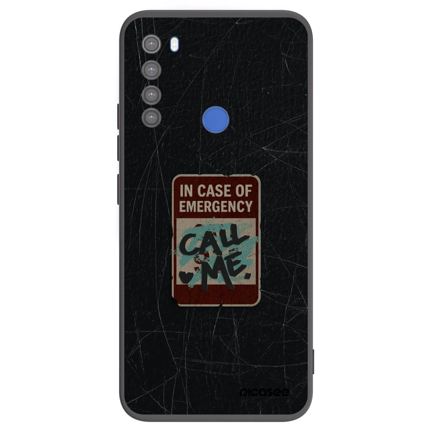Picasee silikonowe czarne etui na Xiaomi Redmi Note 8T - EMERGENCY