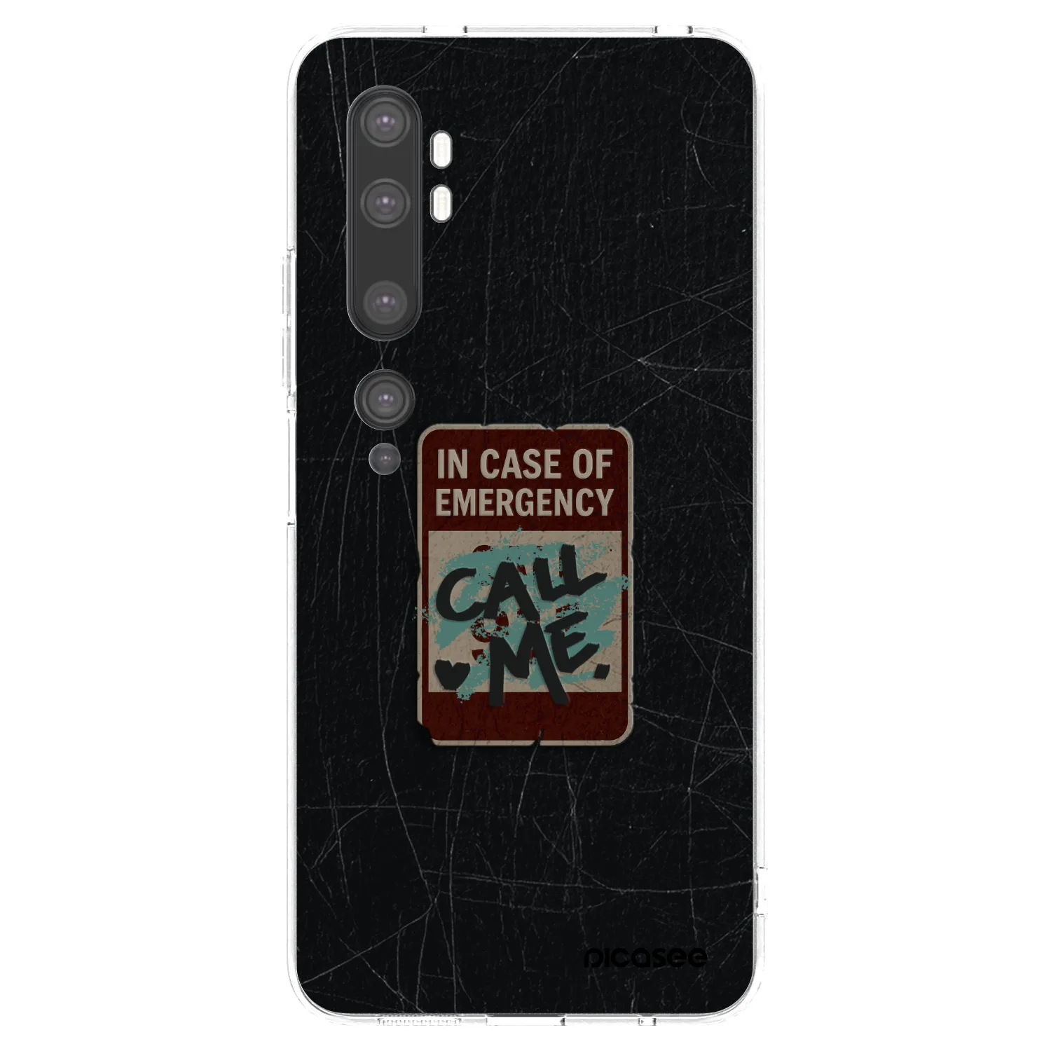 Picasee silikonowe przeźroczyste etui na Xiaomi Mi Note 10 (Pro) - EMERGENCY