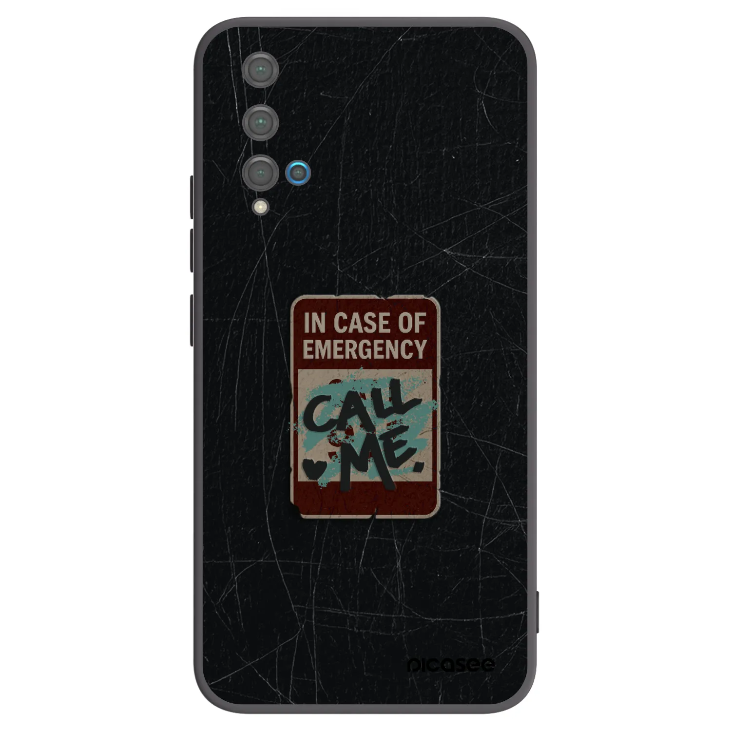 Picasee silikonowe czarne etui na Huawei Nova 5T - EMERGENCY