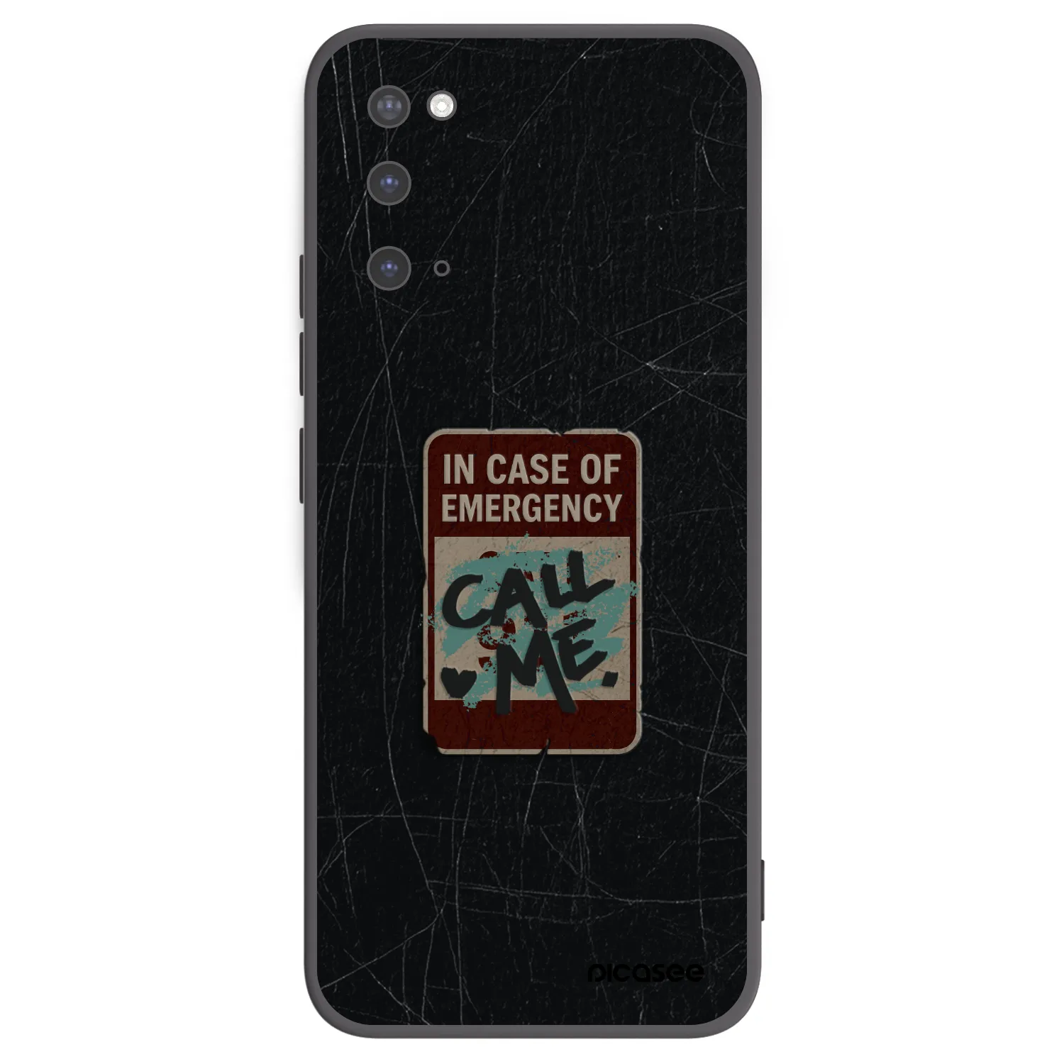 Picasee silikonowe czarne etui na Samsung Galaxy S20 G980F - EMERGENCY