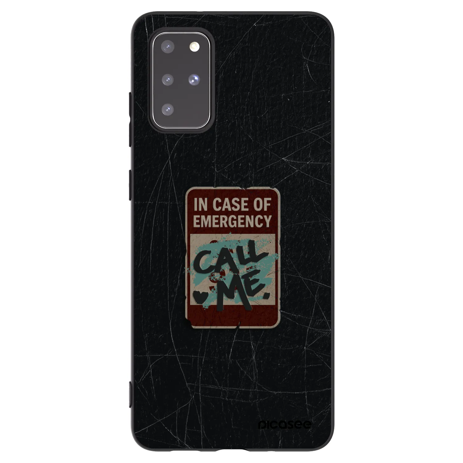 Picasee silikonowe czarne etui na Samsung Galaxy S20+ G985F - EMERGENCY
