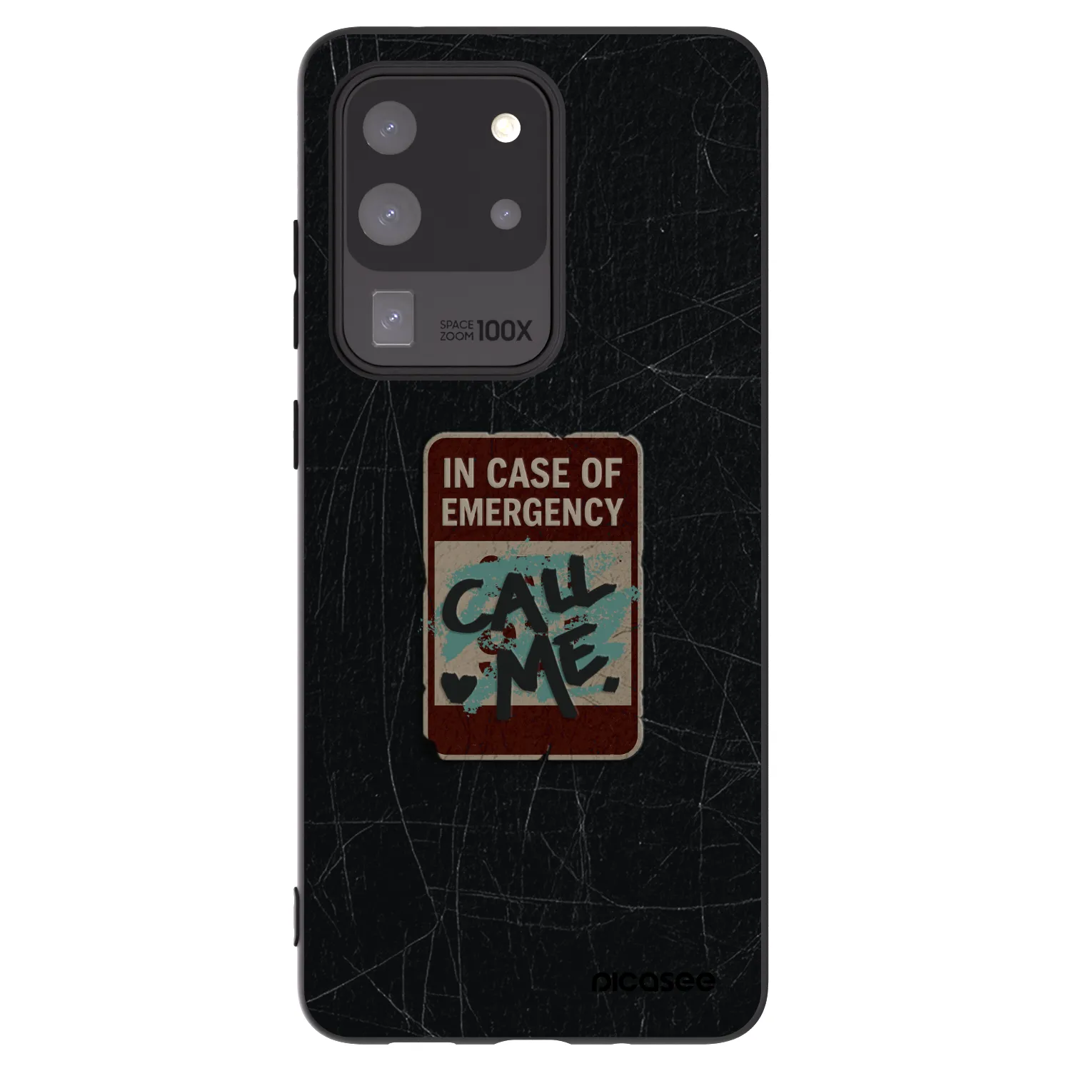 Picasee silikonowe czarne etui na Samsung Galaxy S20 Ultra 5G G988F - EMERGENCY