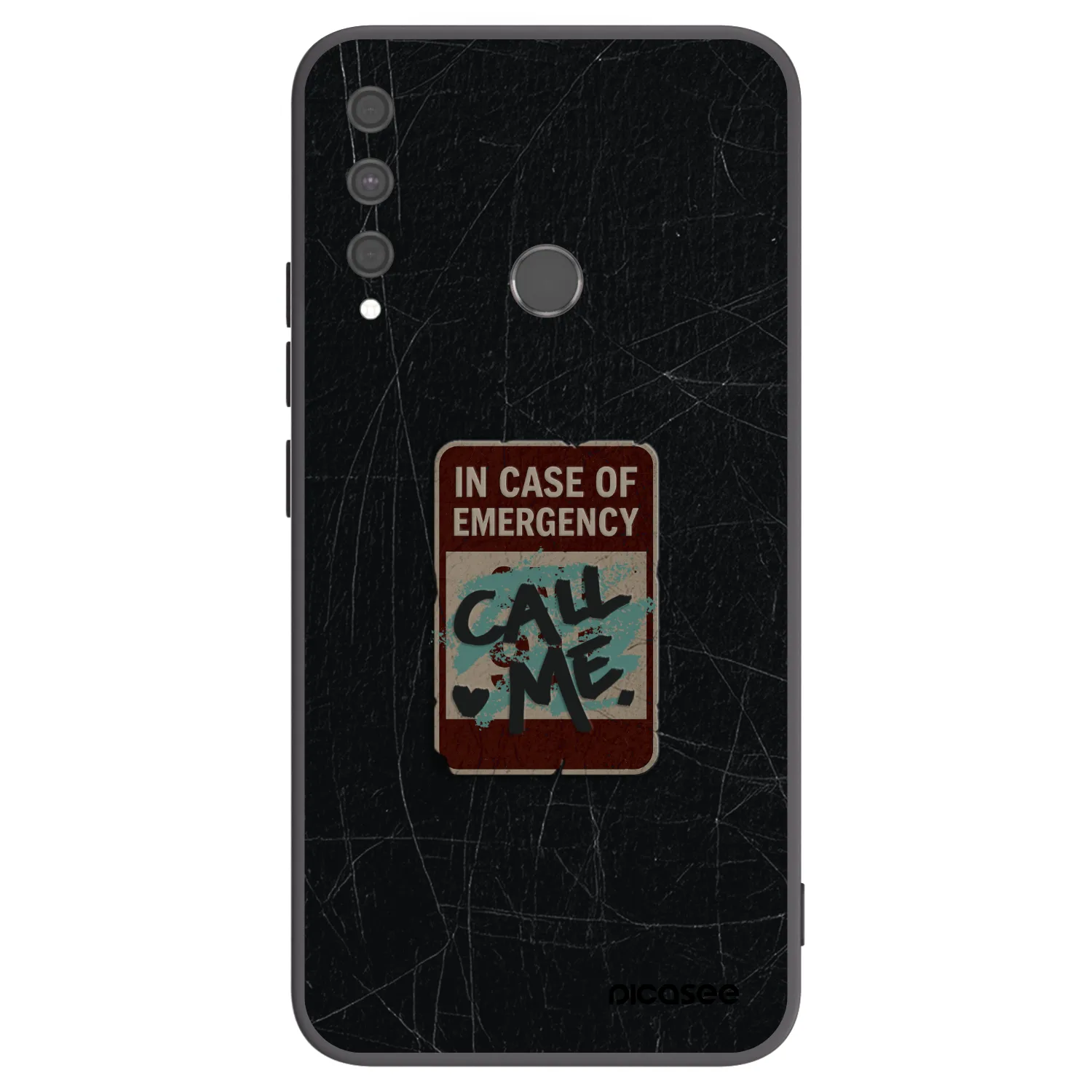 Picasee silikonowe czarne etui na Huawei P40 Lite E - EMERGENCY