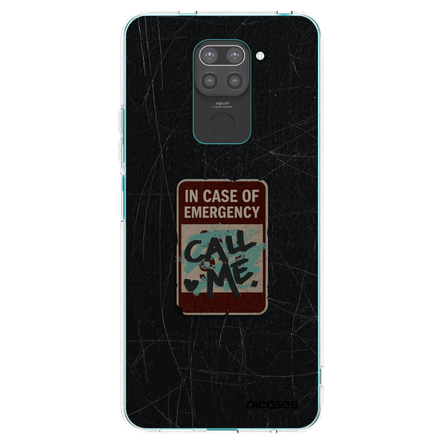 Picasee silikonowe czarne etui na Xiaomi Redmi Note 9 - EMERGENCY