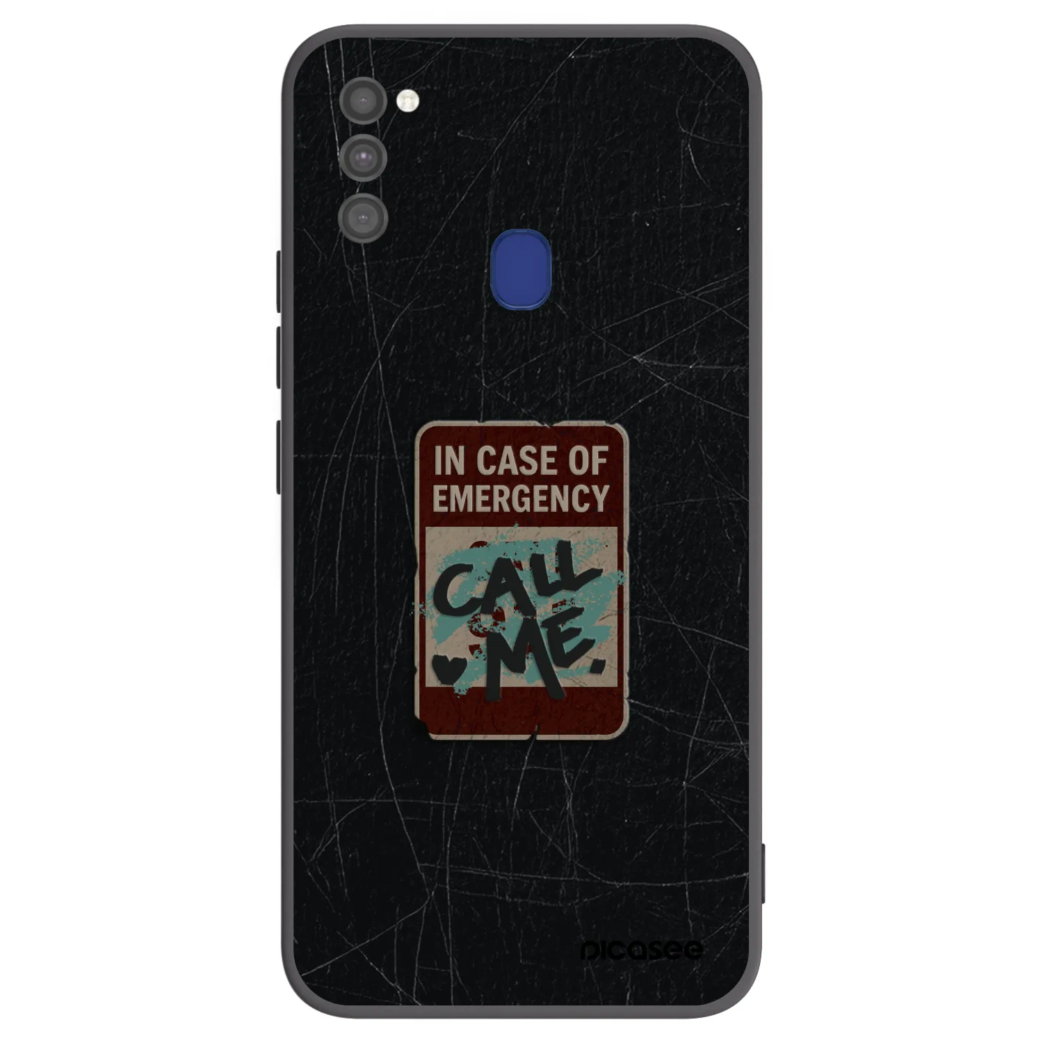 Picasee silikonowe czarne etui na Samsung Galaxy M21 M215F - EMERGENCY