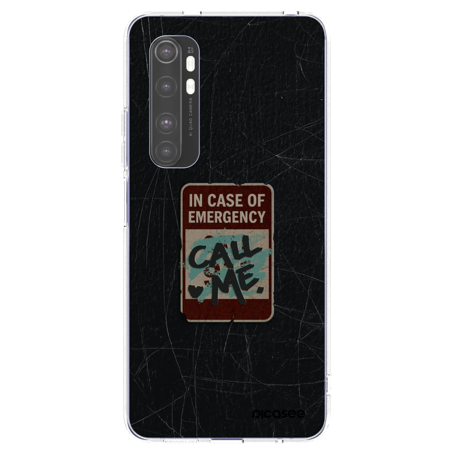 Picasee silikonowe przeźroczyste etui na Xiaomi Mi Note 10 Lite - EMERGENCY
