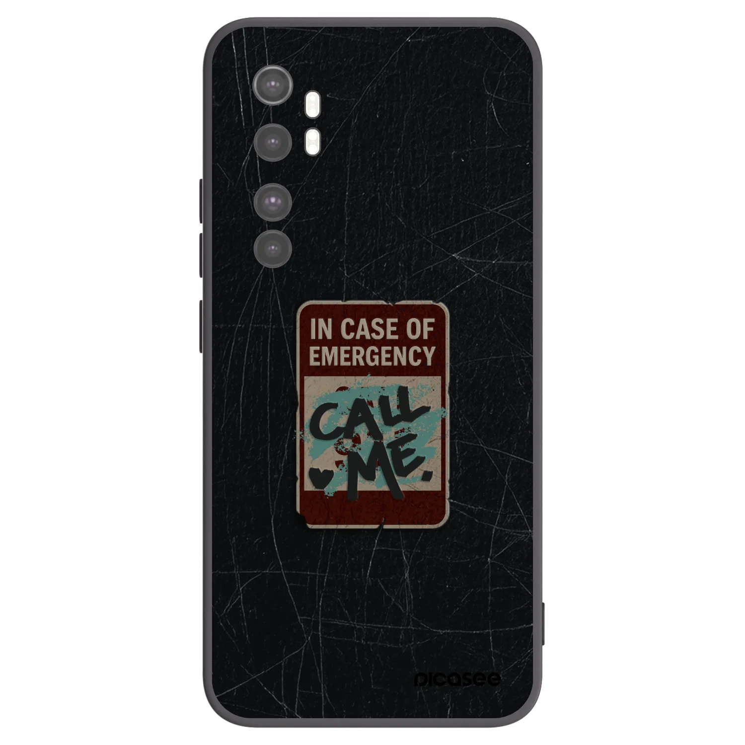 Picasee silikonowe czarne etui na Xiaomi Mi Note 10 Lite - EMERGENCY