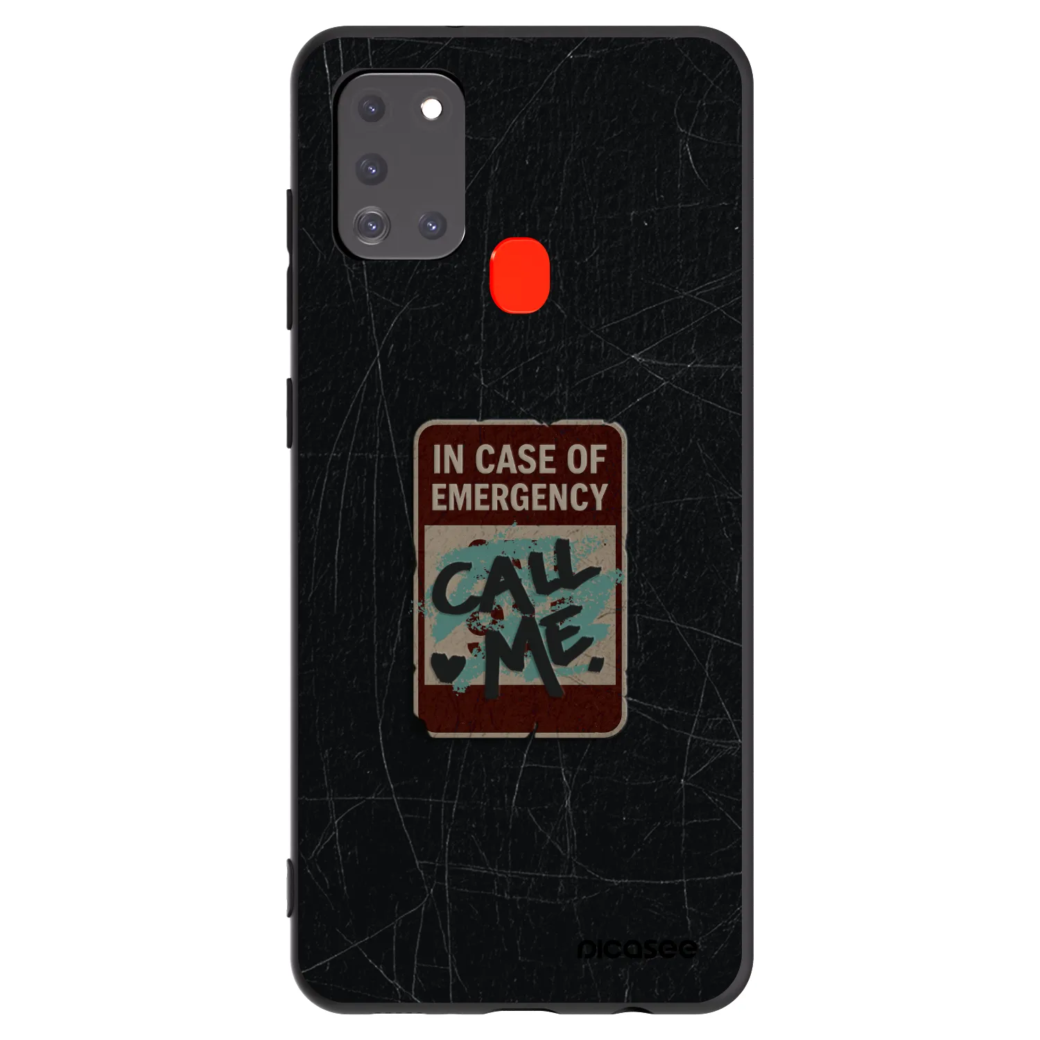 Picasee silikonowe czarne etui na Samsung Galaxy A21s - EMERGENCY