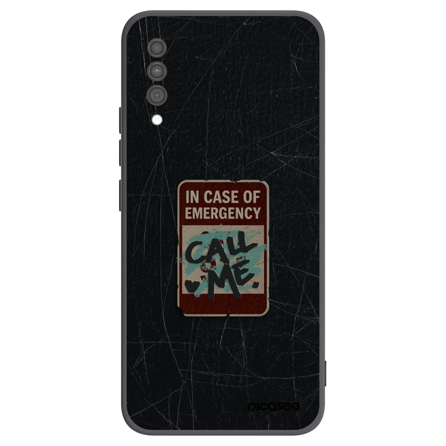 Picasee silikonowe czarne etui na Samsung Galaxy A30s A307F - EMERGENCY