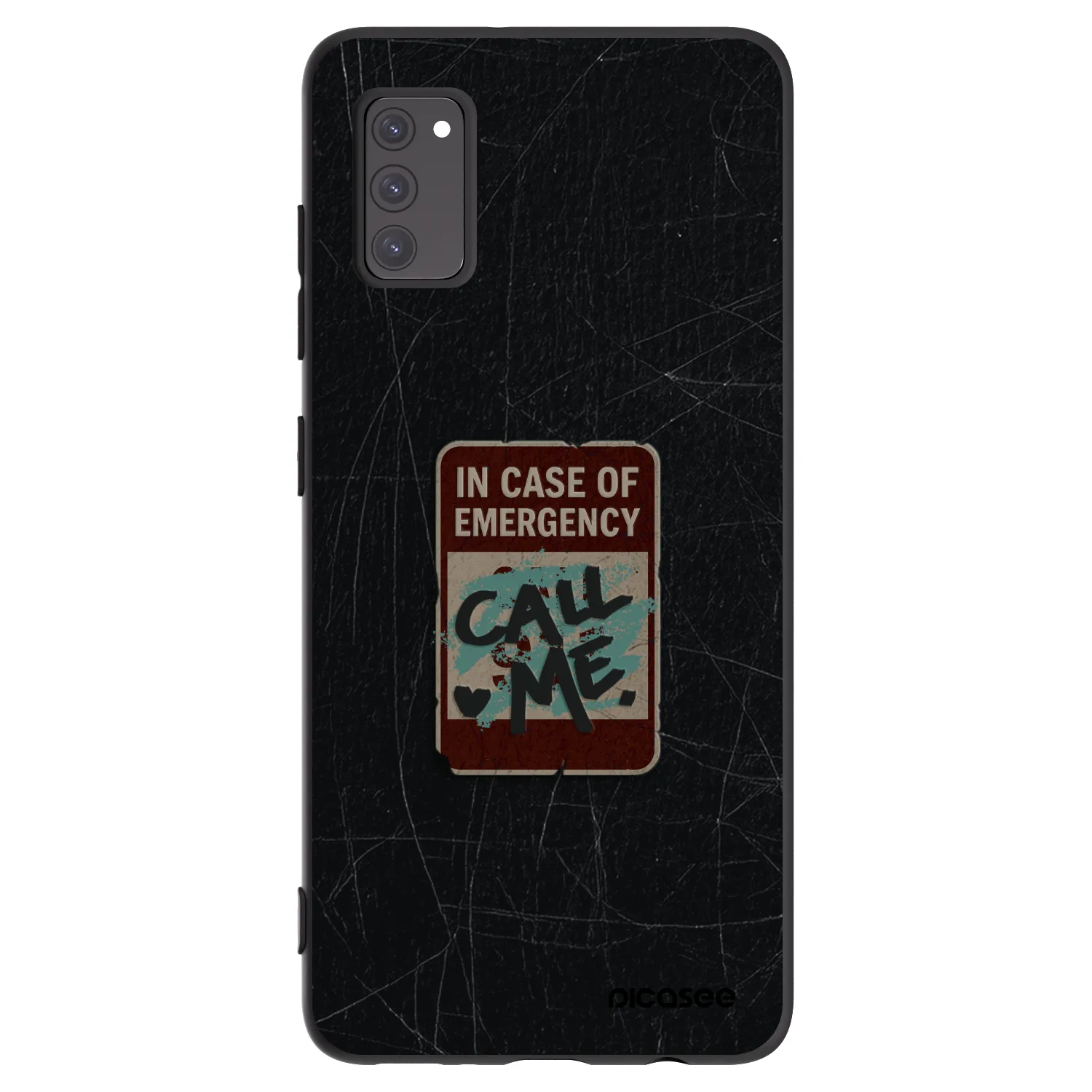 Picasee silikonowe czarne etui na Samsung Galaxy A41 A415F - EMERGENCY