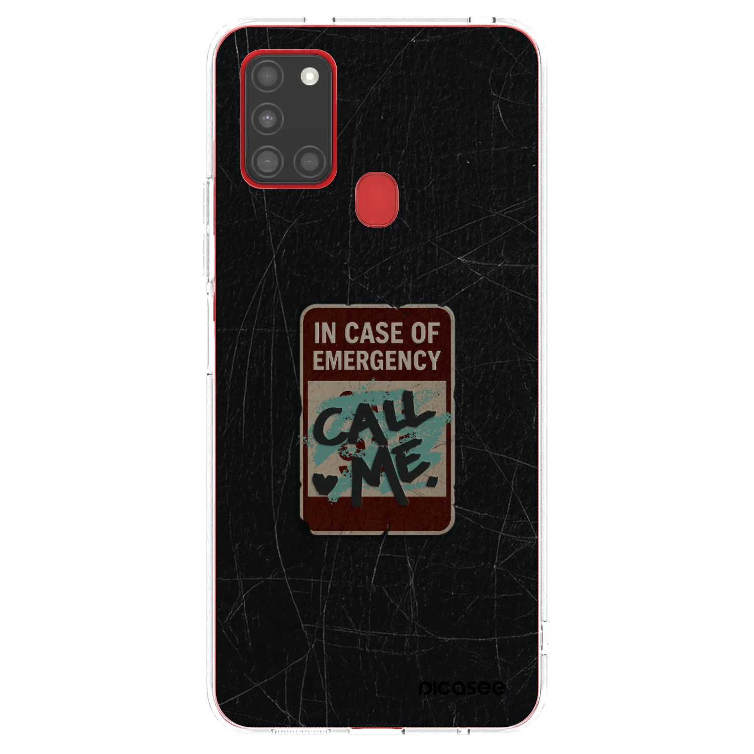 Picasee silikonowe przeźroczyste etui na Samsung Galaxy A21s - EMERGENCY