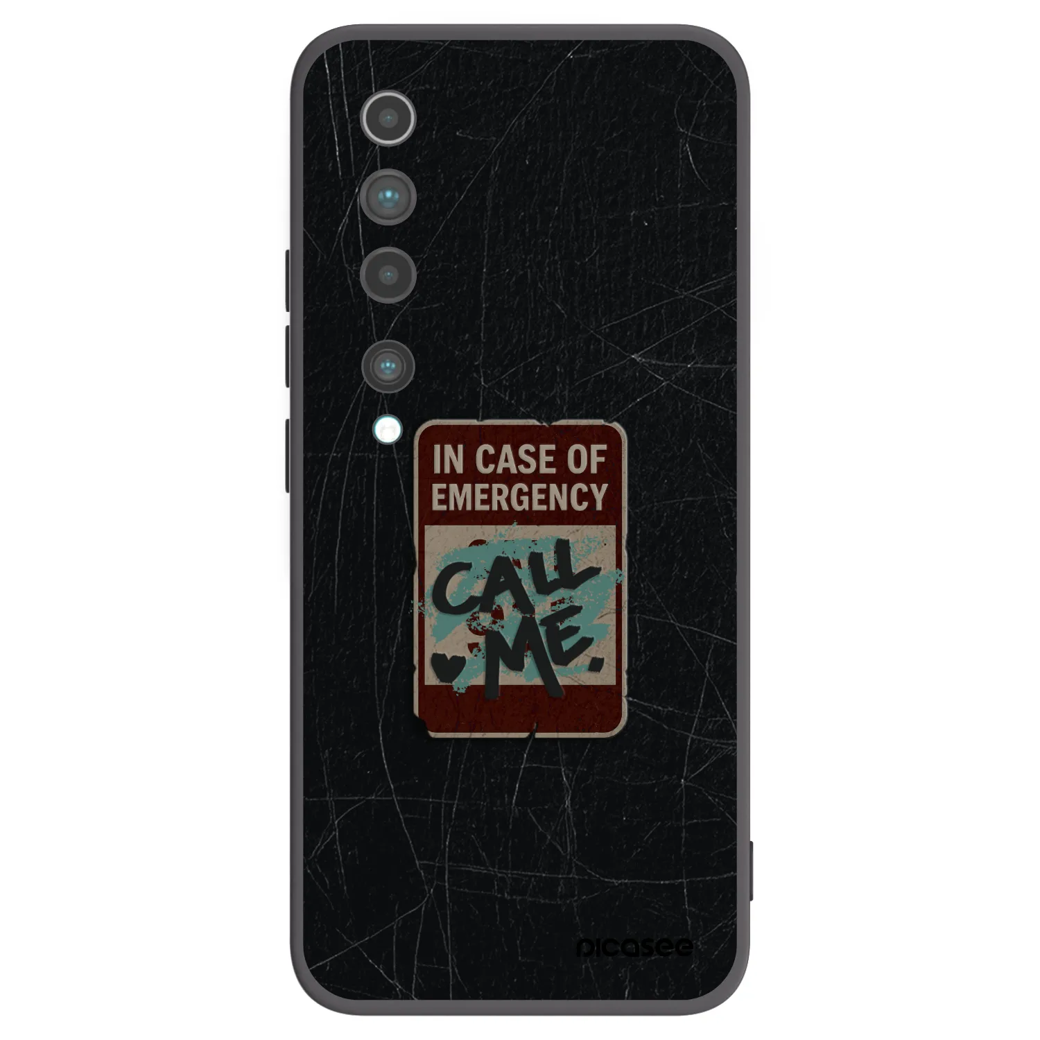 Picasee silikonowe czarne etui na Xiaomi Mi 10 - EMERGENCY