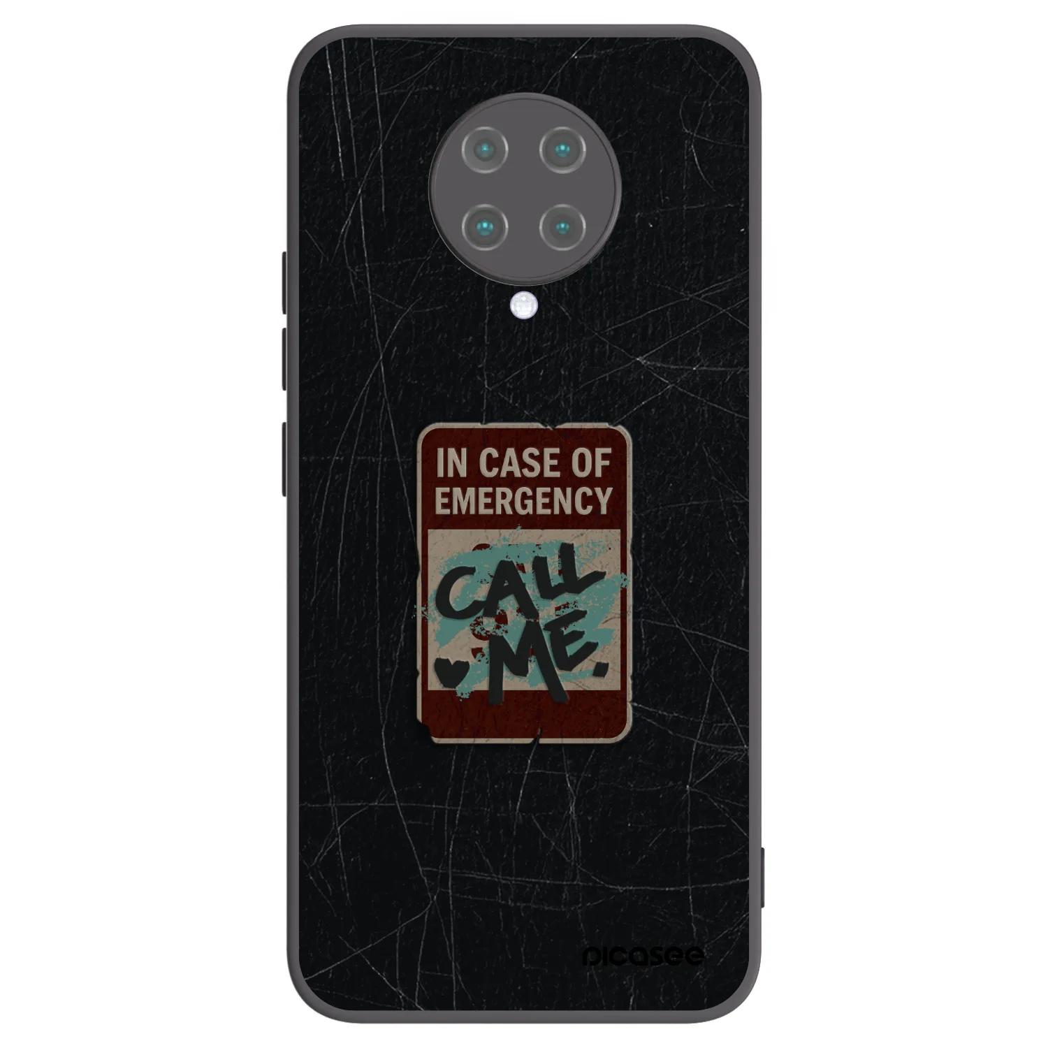 Picasee silikonowe czarne etui na Xiaomi Poco F2 Pro - EMERGENCY
