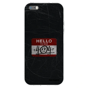 Picasee silikonowe przeźroczyste etui na Apple iPhone 5/5S/SE - HELLO 404