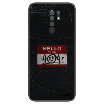 Picasee silikonowe czarne etui na Xiaomi Redmi 9 - HELLO 404