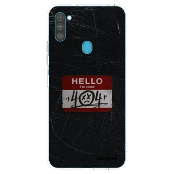 Picasee silikonowe przeźroczyste etui na Samsung Galaxy M11 - HELLO 404