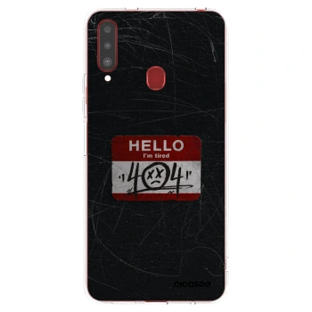Picasee silikonowe przeźroczyste etui na Samsung Galaxy A20s - HELLO 404