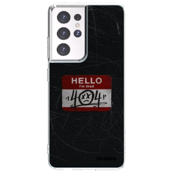 Picasee silikonowe przeźroczyste etui na Samsung Galaxy S21 Ultra 5G G998B - HELLO 404