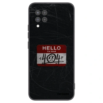 Picasee silikonowe czarne etui na Samsung Galaxy A42 A426B - HELLO 404