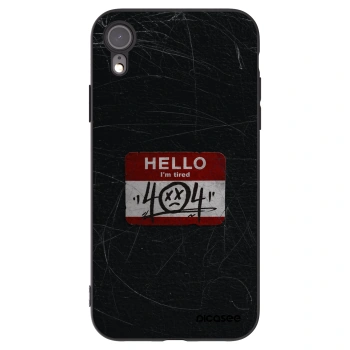 Picasee silikonowe czarne etui na Apple iPhone XR - HELLO 404