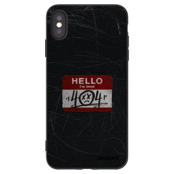 Picasee silikonowe czarne etui na Apple iPhone XS Max - HELLO 404