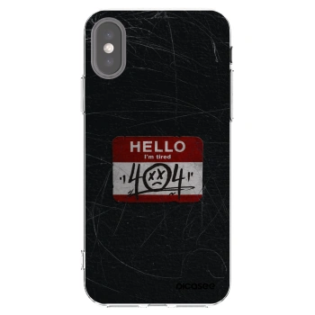 Picasee silikonowe przeźroczyste etui na Apple iPhone X/XS - HELLO 404