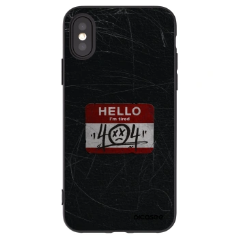 Picasee silikonowe czarne etui na Apple iPhone X/XS - HELLO 404