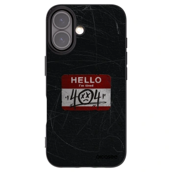 Picasee silikonowe czarne etui na Apple iPhone 16 - HELLO 404