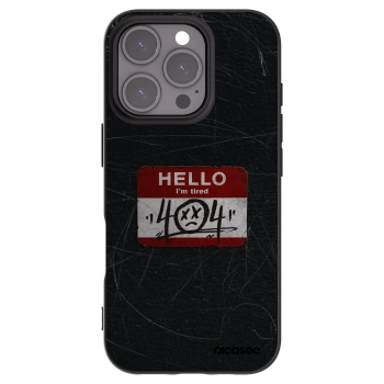 Picasee silikonowe czarne etui na Apple iPhone 16 Pro - HELLO 404