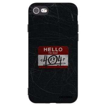 Picasee silikonowe czarne etui na Apple iPhone 8 - HELLO 404